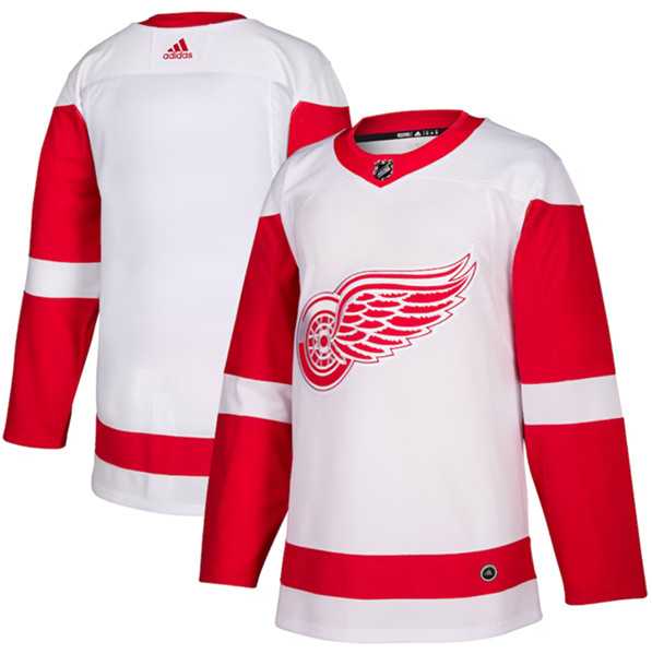 Mens Detroit Red Wings Blank White Stitched Jersey Dzhi->->NHL Jersey
